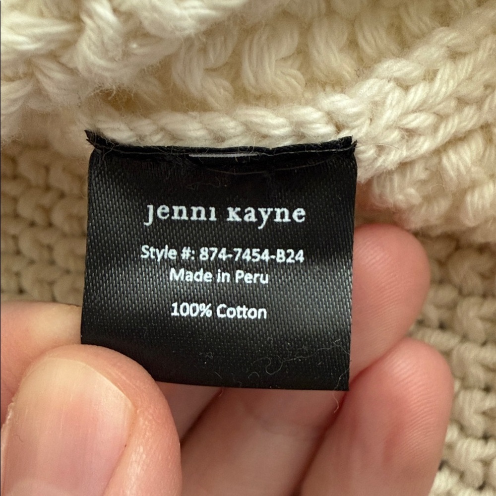 Jenni Kayne Cotton Cable-Knit Zip Sweater Chunky - Picture 9 of 11